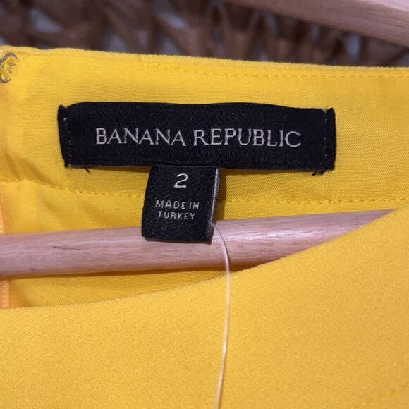 Banana Republic yellow ruffle sleeve dress size 2 new with tags - Picture 8 of 10